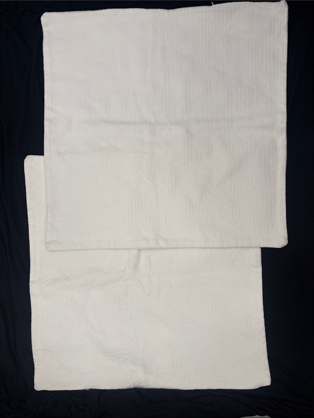 Pottery Barn White Textured Pillow Shams - Set of 2